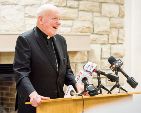 Bishop Hurley at News Conference Bishop Hurley at News Conference