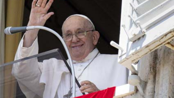 Pope Francis greets visitors in St. Peter's Square
